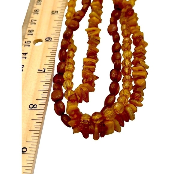 Vintage Multi-Strand Beaded Necklace With Agate Chips - Picture 7 of 7